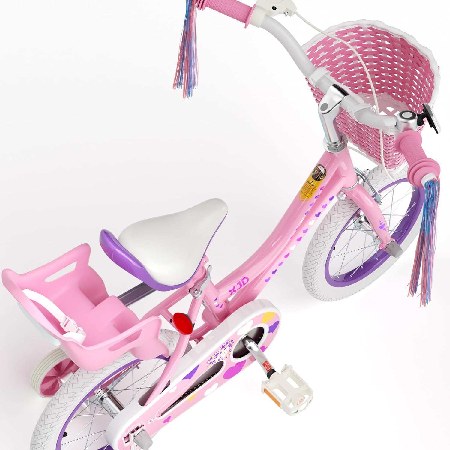 XJD Girls Bike for 2-12 Years Old Kids 12 14 16 20 Inch Toddler Bike,Retro Style Kids Bike with Training Wheels, 20 Inch Girl Bicycle with Kickstand