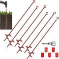 Lasnten 6 Pcs 30 Inch Long Spiral Ground Anchor Heavy Duty Blade Earth Anchor Kit Metal Anchors Hook Beach Sand Stakes Camping for Securing Animals, Shelters, Tents, Canopies (Brown)