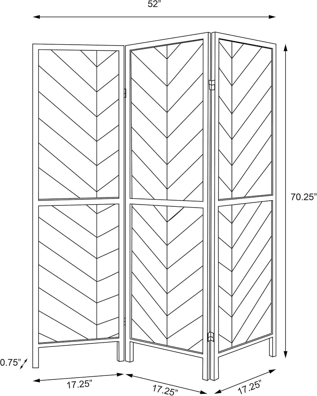 Coaster Furniture Panel Screen Rustic Tobacco Black 962922