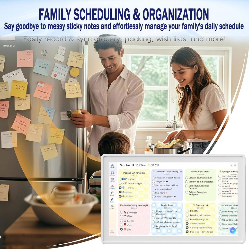 Digital Calendar, 15.6-Inch Digital Wall Planner & Chore Chart, Smart Online Touchscreen Family Organizer for Schedules, Electronic Calendar Planner Family Photo Display, Wall & Desk Mountable (Pink)
