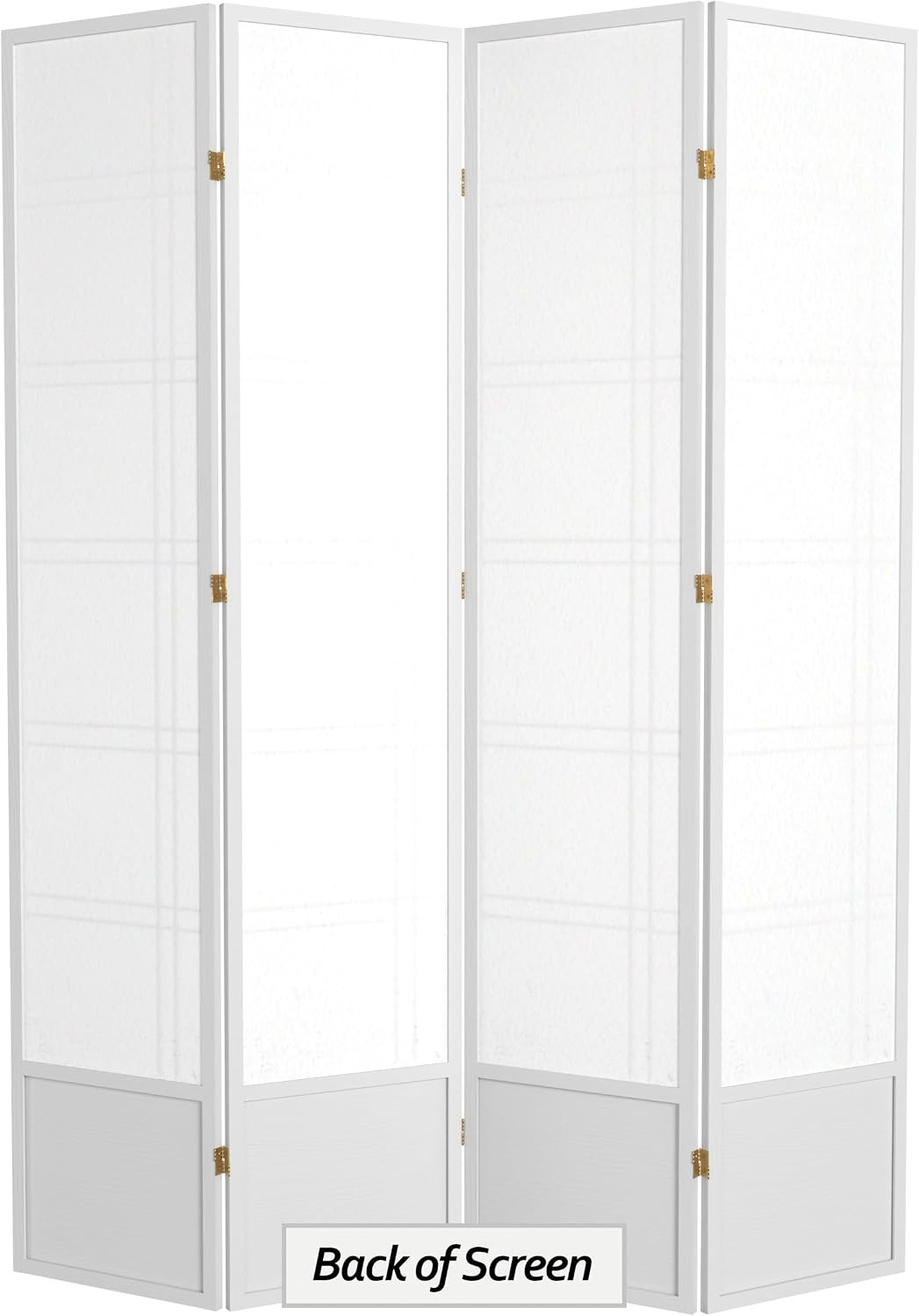 Red Lantern 7 ft. Tall Double Cross Shoji Screen - White - 4 Panels