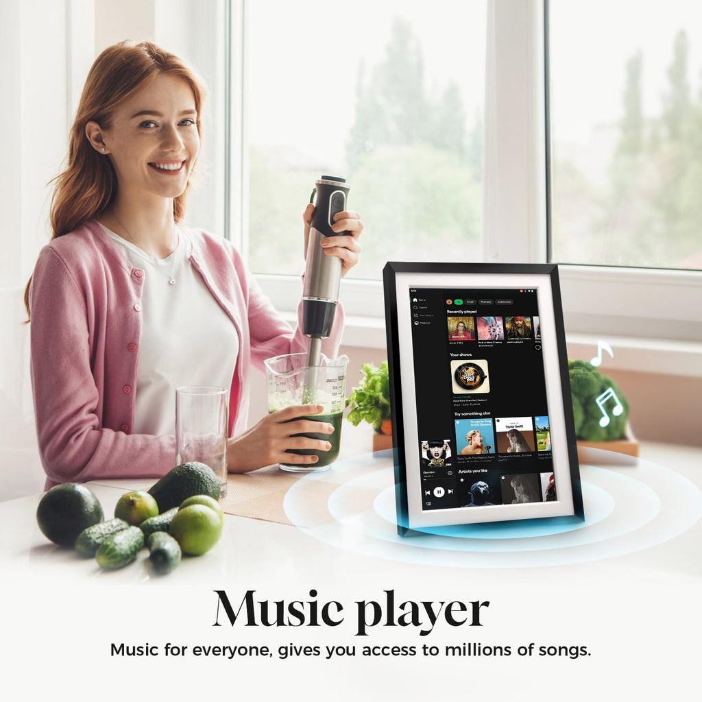 15.6' Smart Display with Google Calendar,Google Play,No Subscription,Black | Anti-glare FHD touchscreen,Photo Frame,Android Apps,Built-in Battery,Stylus pen,Voice Assistant,Home Hub,Streaming,Wall&Desk