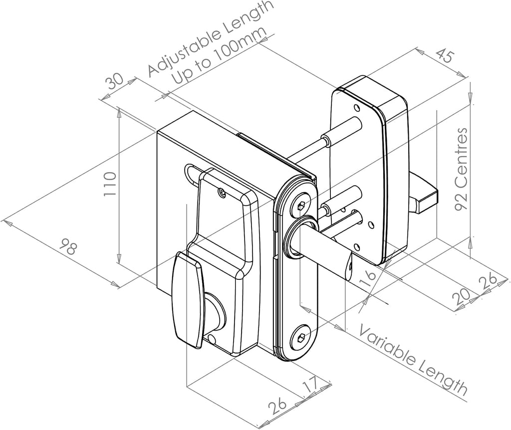 Gatemaster Digital Lock for Wooden Gates Single LH