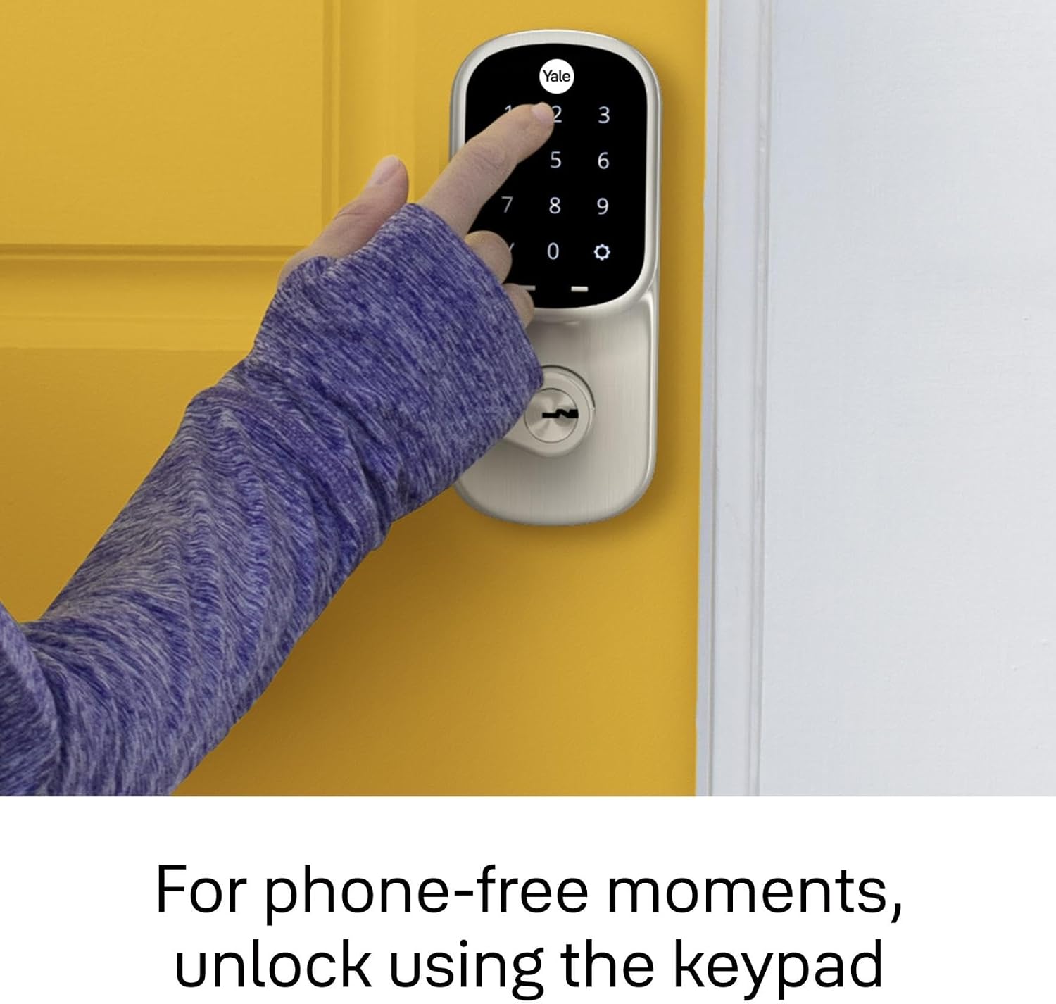 Yale Security Assure Lock Deadbolt, Satin Nickel Wi-Fi Connected Smart Lock with Back-Up Key and Digital Touchscreen Keypad for Code Entry and Remote Access, ‎YRD226-CBA-619