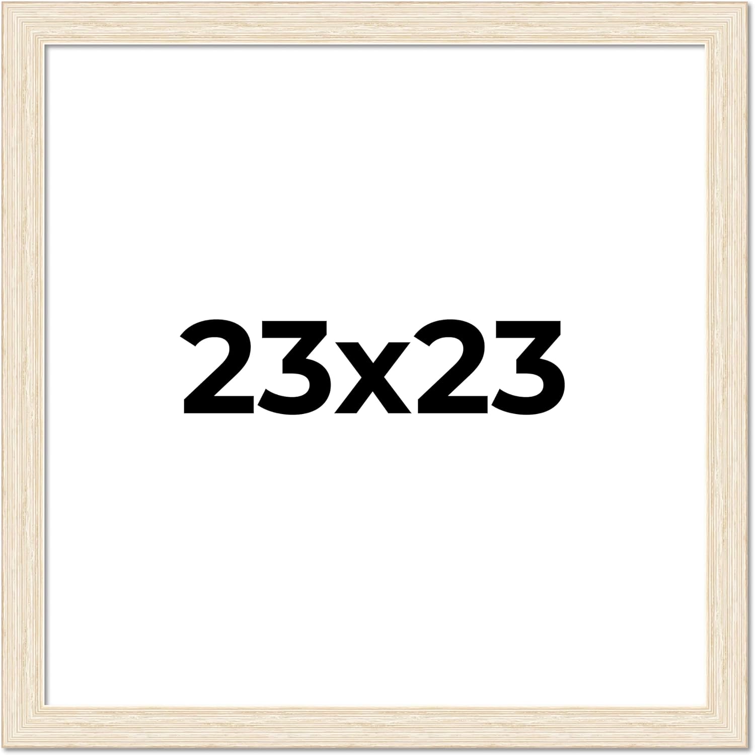 23x23 Frame Barnwood White Solid Wood Picture Frame Width 1.5 Inches | Interior Depth 0.5 Inches | Whitewashed Distressed Frame with UV Acrylic, Foam Board Backing & Hanging Hardware
