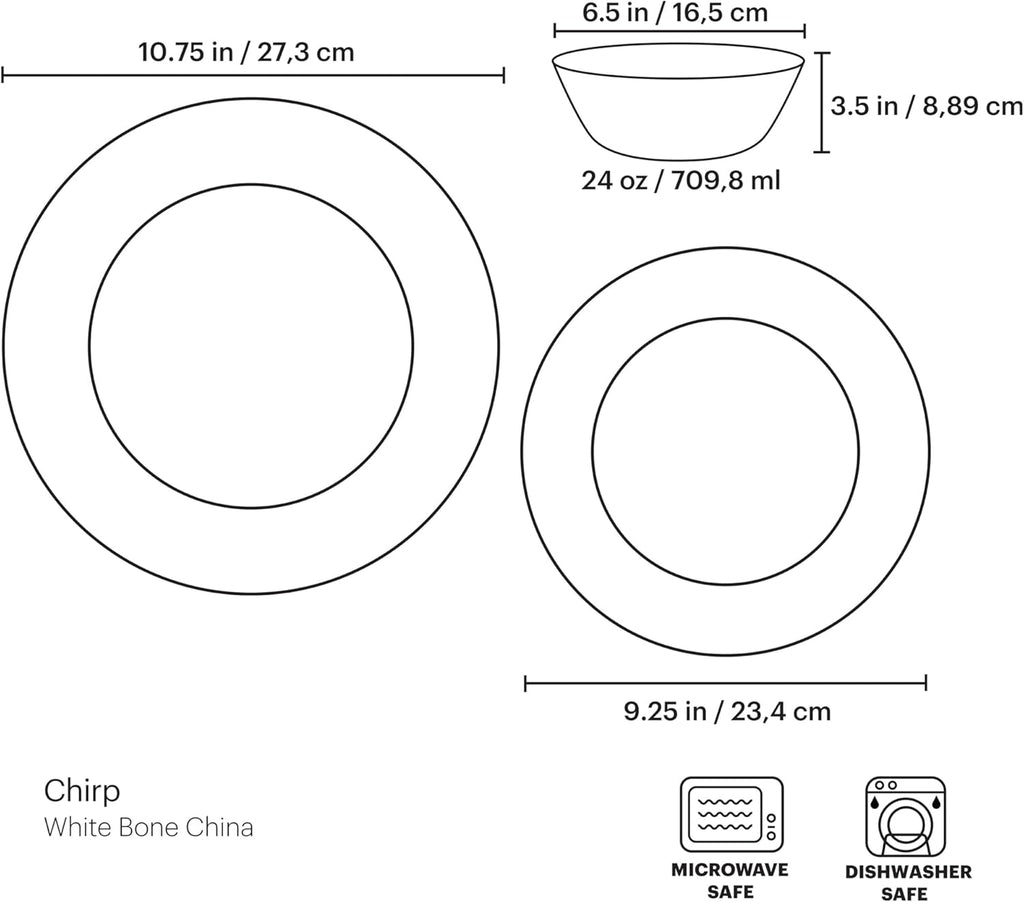 Lenox 896843 Chirp 12-Piece Dinnerware Set