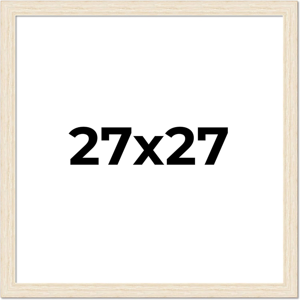 27x27 Frame Barnwood White Solid Wood Picture Frame Width 1.5 Inches | Interior Depth 0.5 Inches | Whitewashed Distressed Frame with UV Acrylic, Foam Board Backing & Hanging Hardware