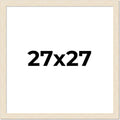 27x27 Frame Barnwood White Solid Wood Picture Frame Width 1.5 Inches | Interior Depth 0.5 Inches | Whitewashed Distressed Frame with UV Acrylic, Foam Board Backing & Hanging Hardware