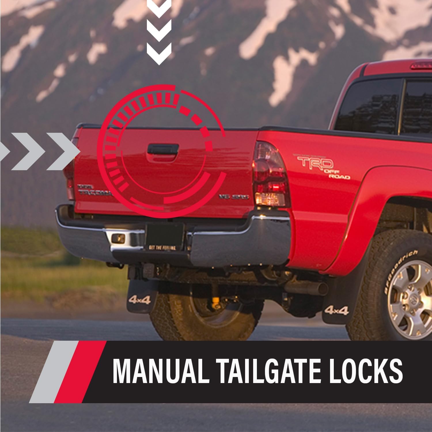 Pop & Lock – Manual Tailgate Lock for Toyota Tacoma, Fits 2005 to 2015 Models (Black Sand Pearl, PL5513, Standard Lock)