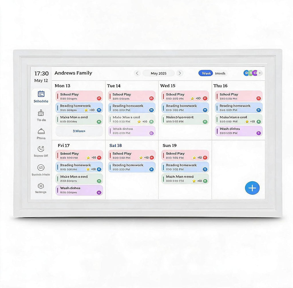 Dpofirs 15.6 Inch Wall Planner Digital Calendar | Touchscreen, Real Time Photo Sharing, Family Task Management, Art Display with Loop, Calendar Sync for Home & Office (white)