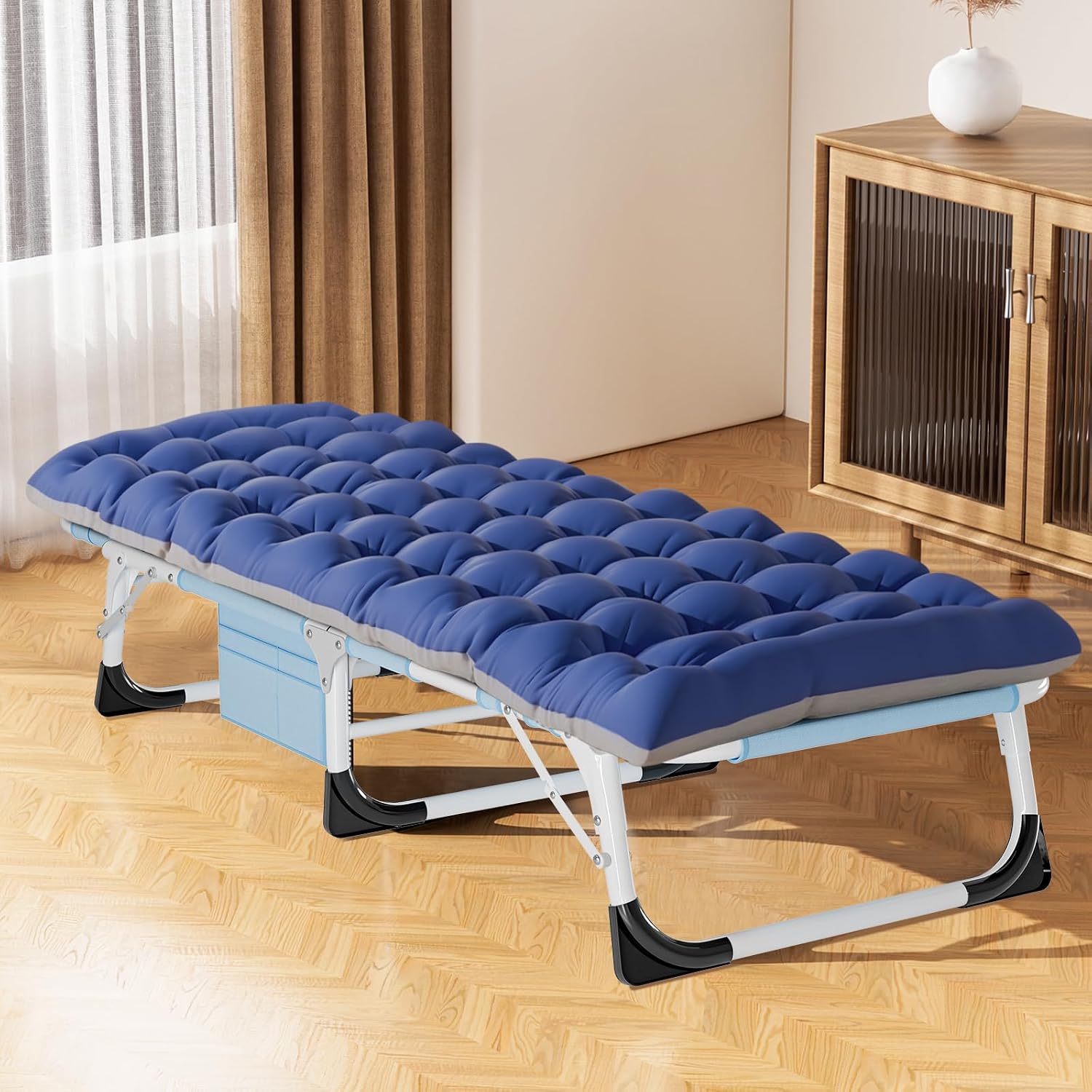 LILYPELLE 3in1 Sun Tanning Chair with Mattress, Heavy Duty Lounger Chairs with Face Arm Hole, Removable Pillow, Outside Chaise Lounge Chair for Sunbathing, Patio, Poolside, Lawn, Beach