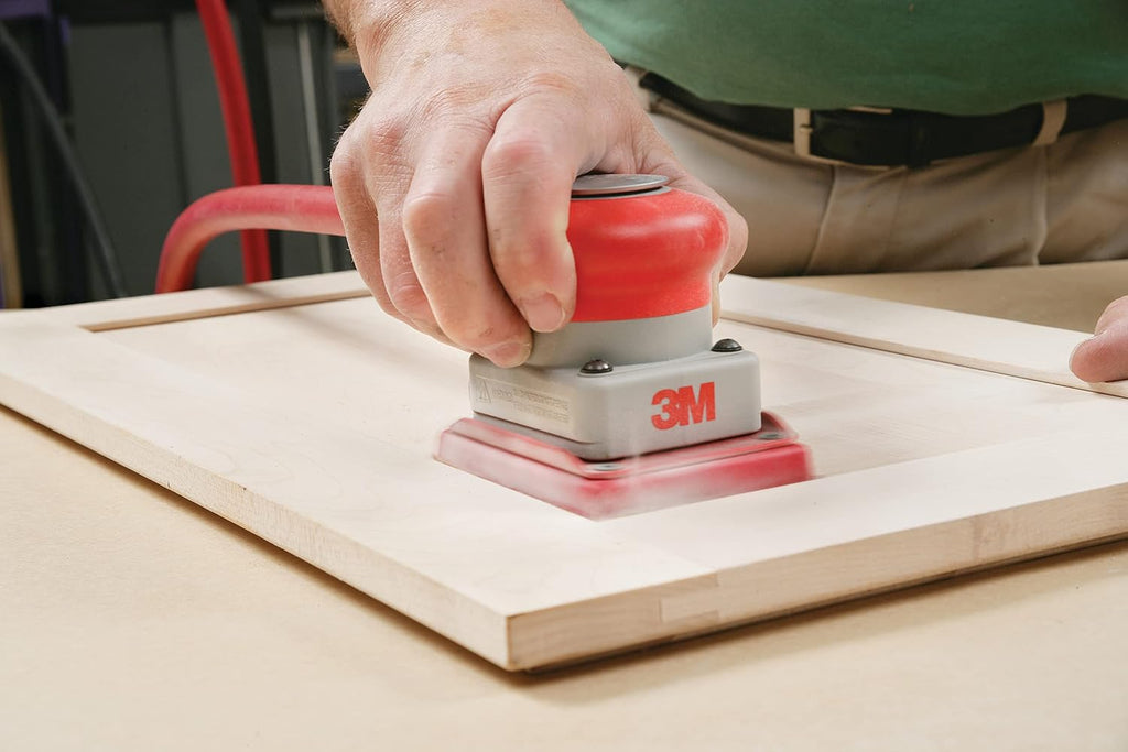 3M Central Vacuum Orbital Sander - Pneumatic Palm Sander - Air Powered - For Wood, Composites, Metal - 3' x 4', 1/8' Orbit - 20430
