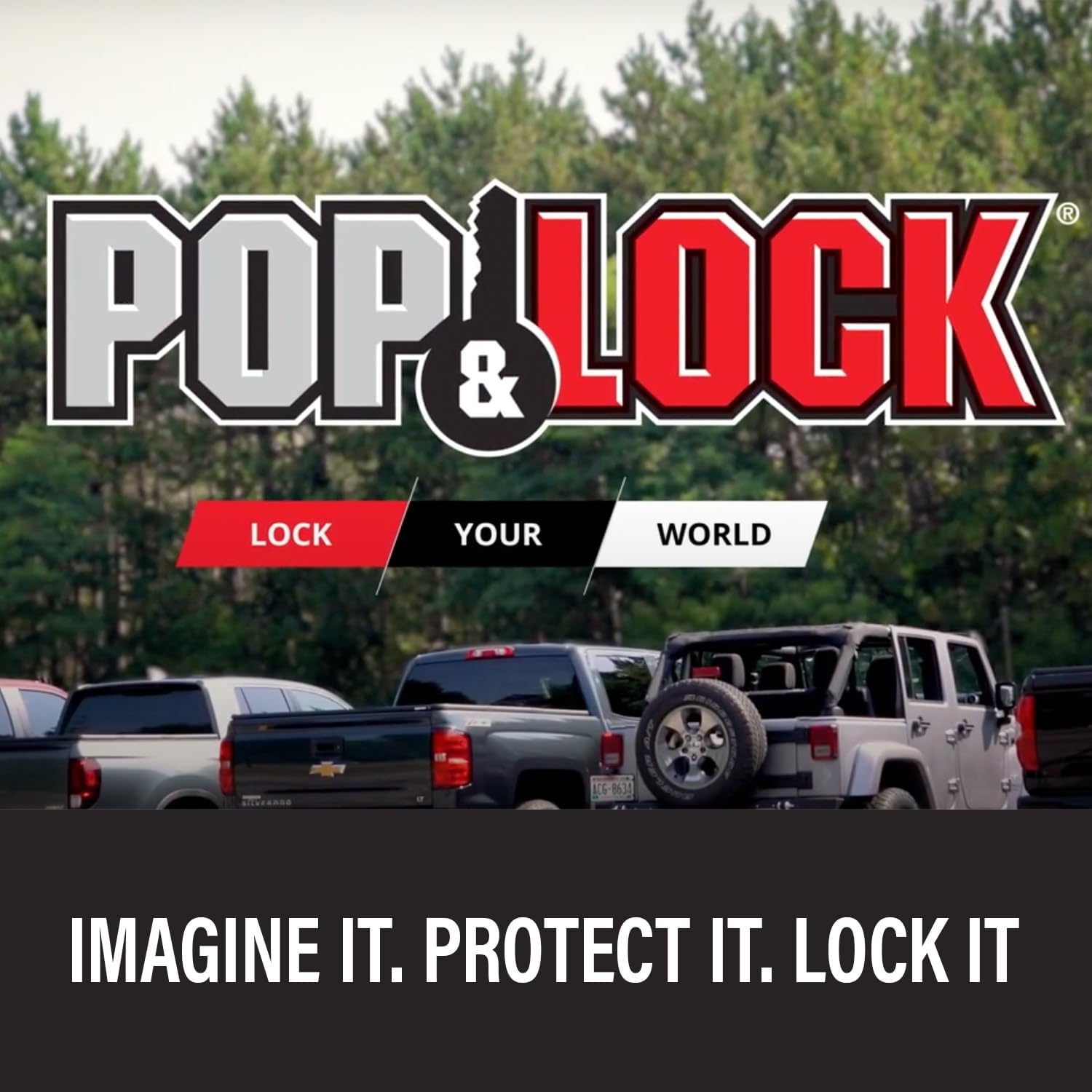 Pop & Lock PL5510 Gloss Black Manual Tailgate Lock for Toyota Tacoma (Standard Lock)