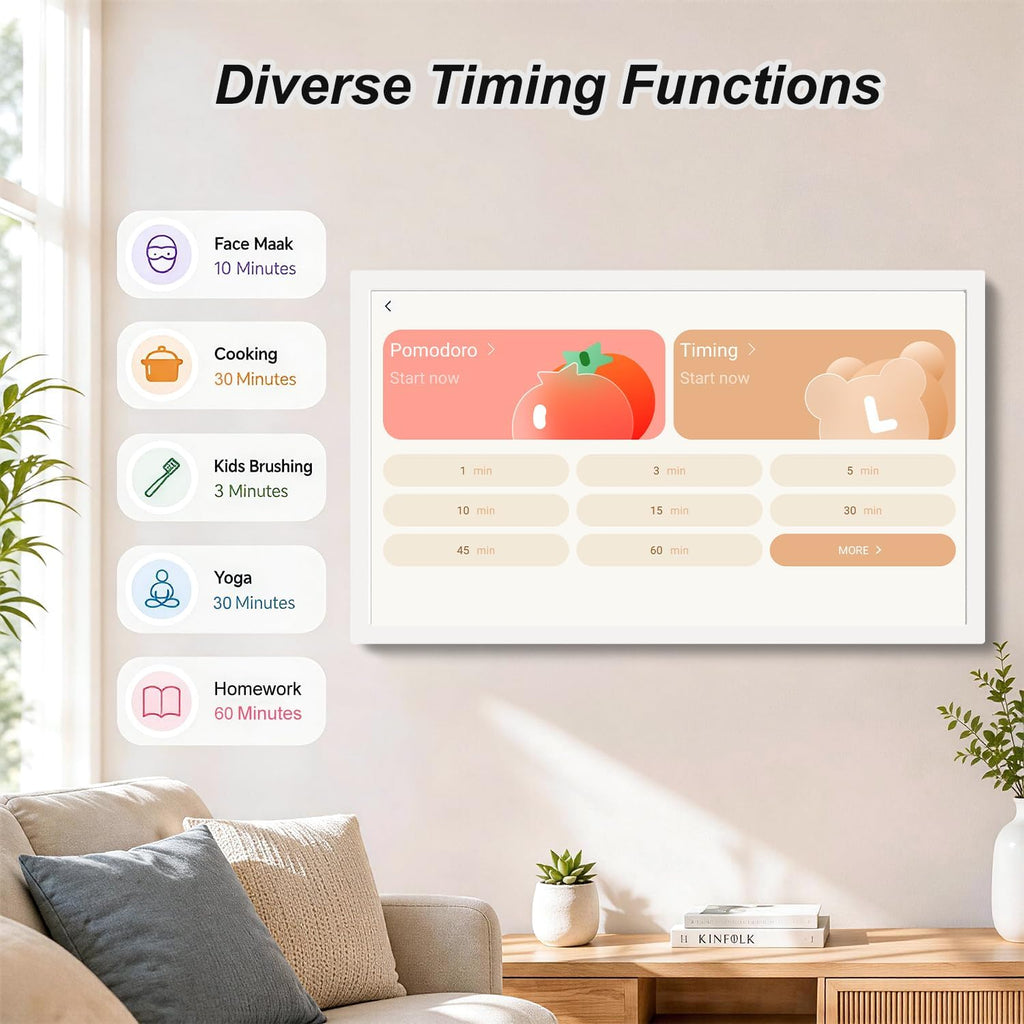 27-inch Digital Calendar Wall-Touch-Screen Whiteboard - Electronic Calendar for Business Schedule, No Subscription, Star Rewards, Chore Charts, Sync Online Calendar, Gift for Mom Dad, White
