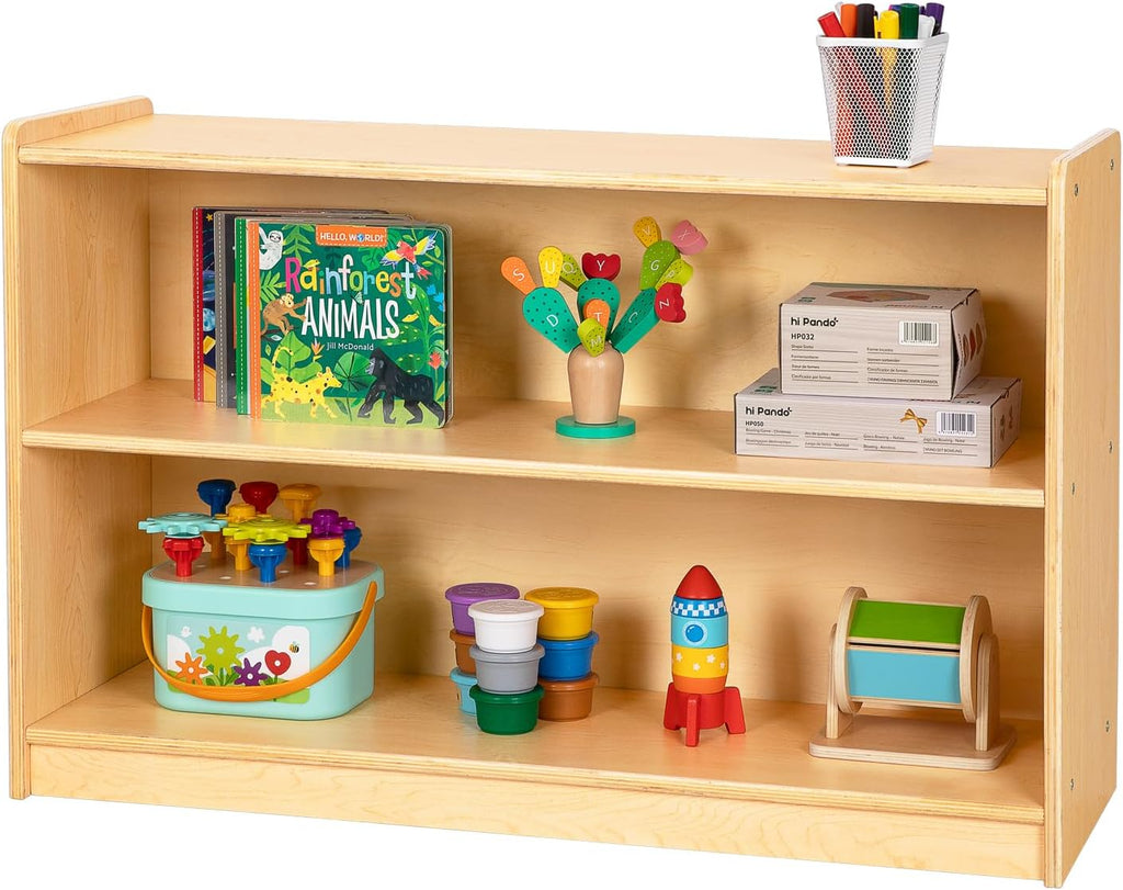 OOOK Montessori Shelf, Toy Organizers and Storage, 2-Tier Toddler Bookshelf Suitable for Classroom, Kindergarten, Kids Room, Playroom and Daycare Center