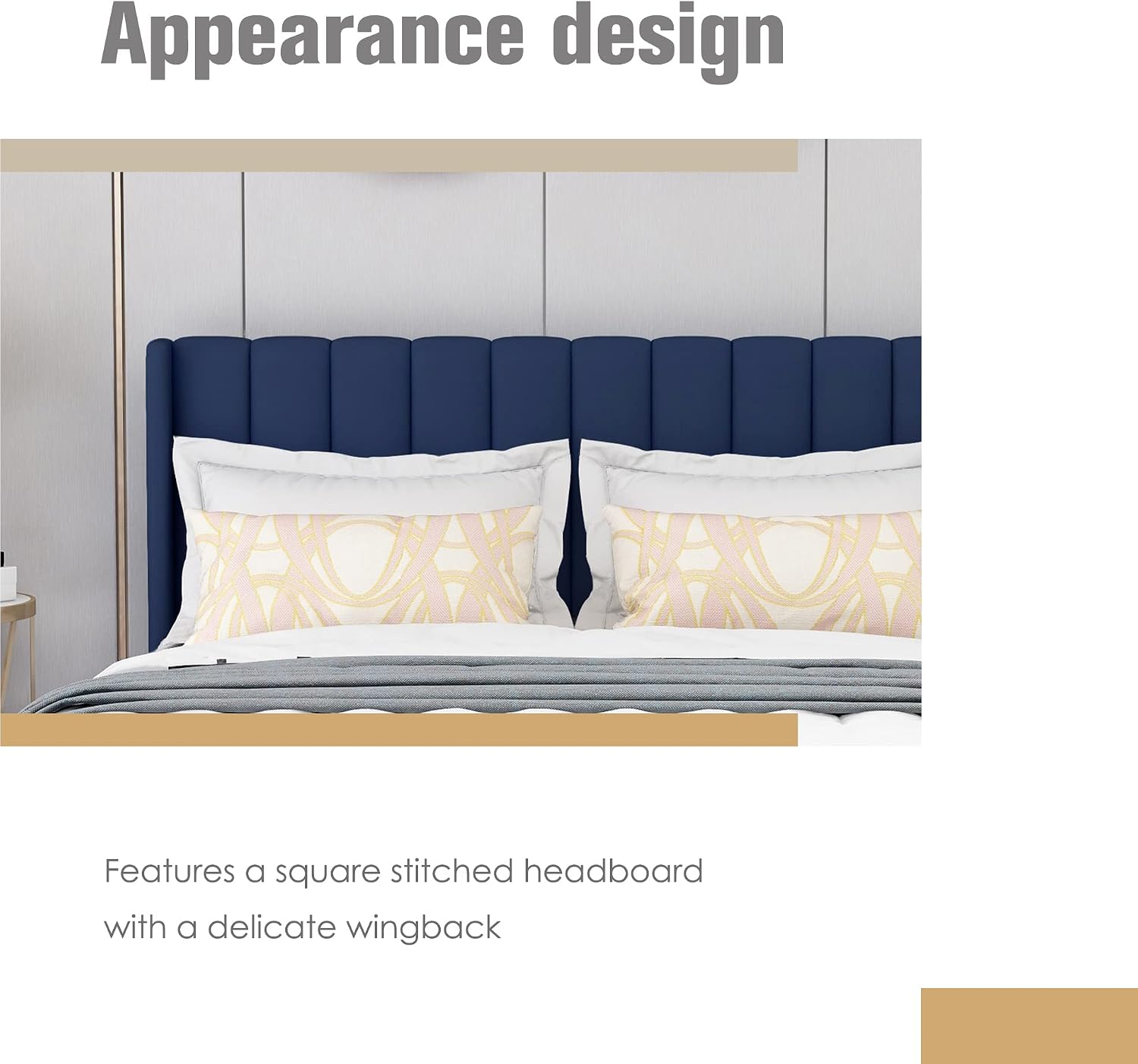 AGARTT Upholstered Platform Bed Frame King Size with Headboard and Footboard/Wooden Slats Support/No Box Spring Needed/Easy Assembly,Blue Velvet