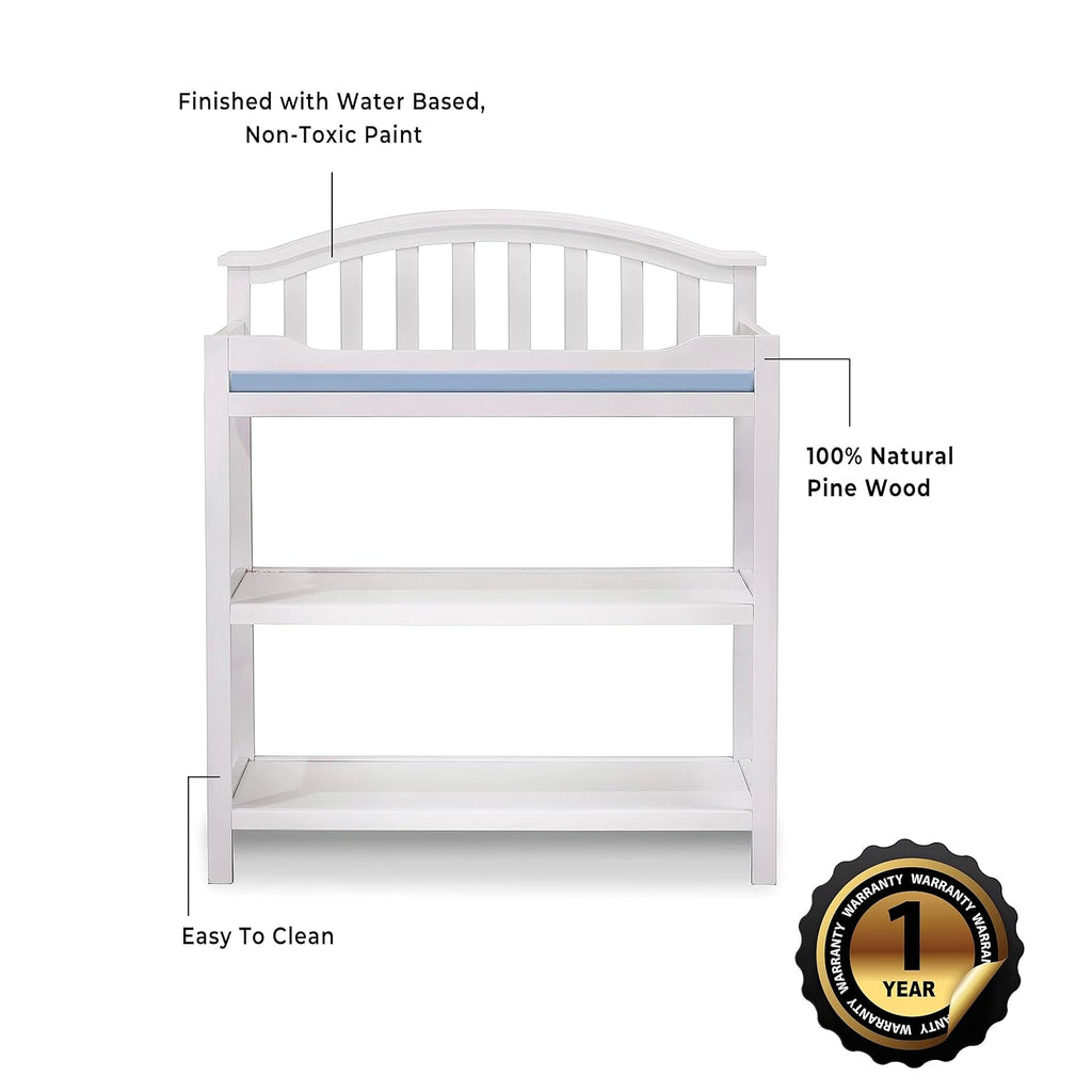 Sorelle Furniture Berkley Baby Dresser – Dresser for Nursery, Kids Bedroom Furniture, Dresser Drawers, Nightstand for Child's Room with Drawers, Nursery Furniture for Infant -White