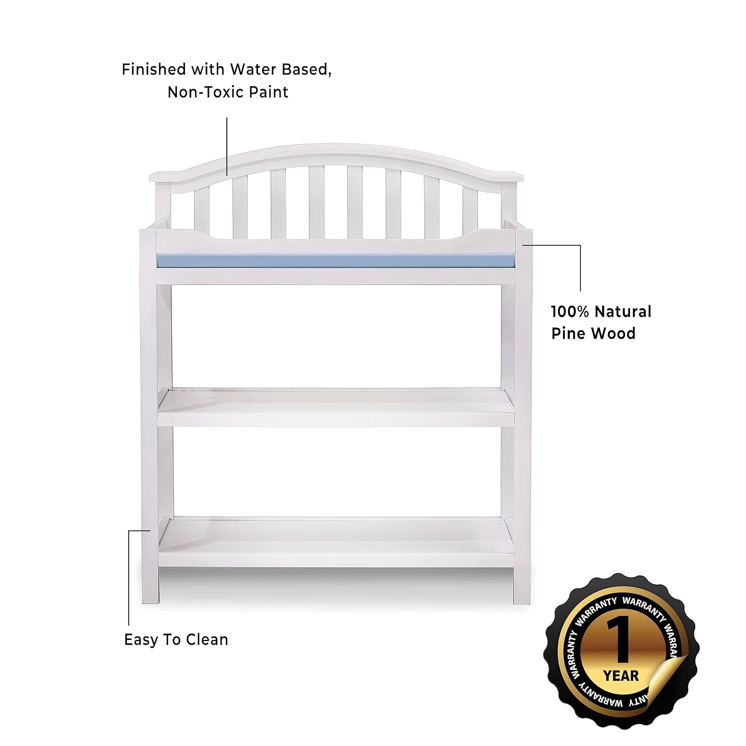 Sorelle Furniture Berkley Baby Dresser – Dresser for Nursery, Kids Bedroom Furniture, Dresser Drawers, Nightstand for Child's Room with Drawers, Nursery Furniture for Infant -White