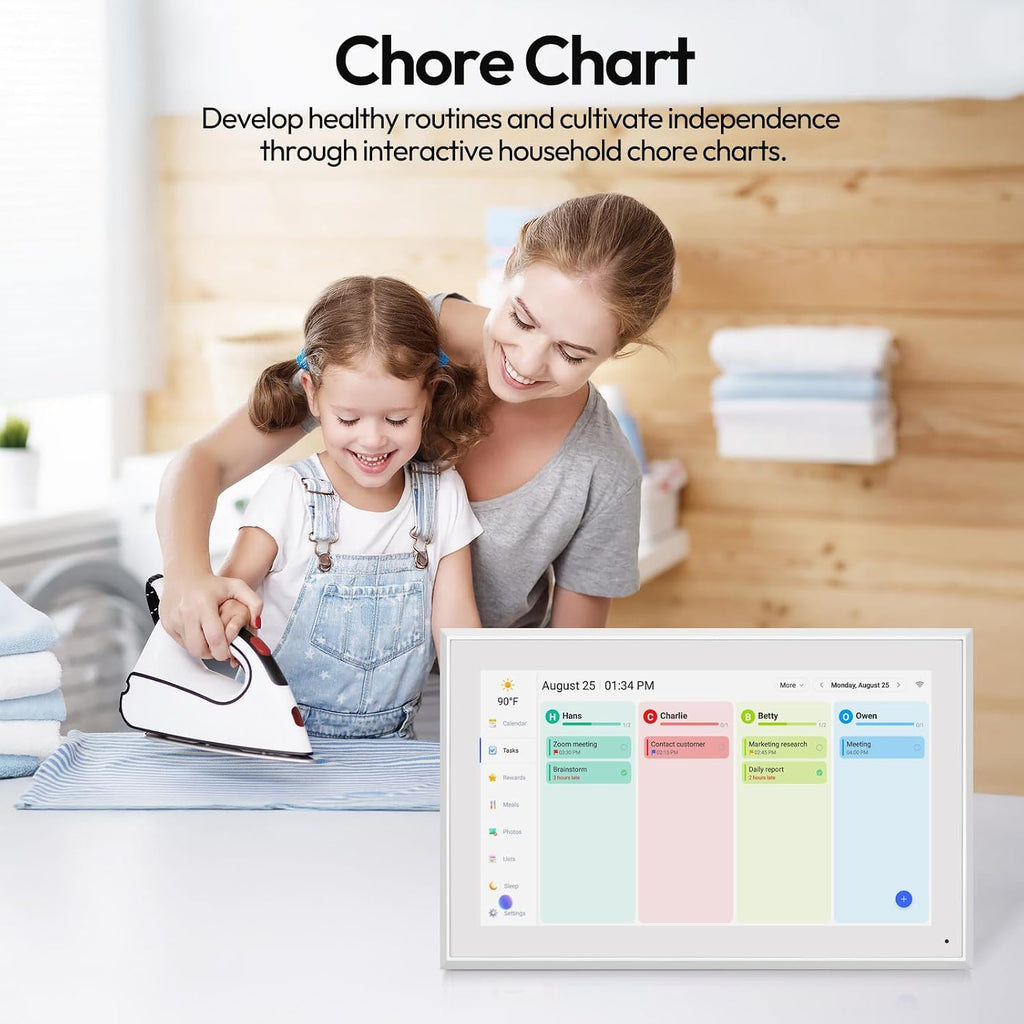 BOCT 15.6'' Digital Calendar Wall - 32GB Memory Touch Screen Chore Chart Smart Calendar, Digital Planner, Auto-Sync, APP Control, Interactive Family Schedules, Gift for Mother