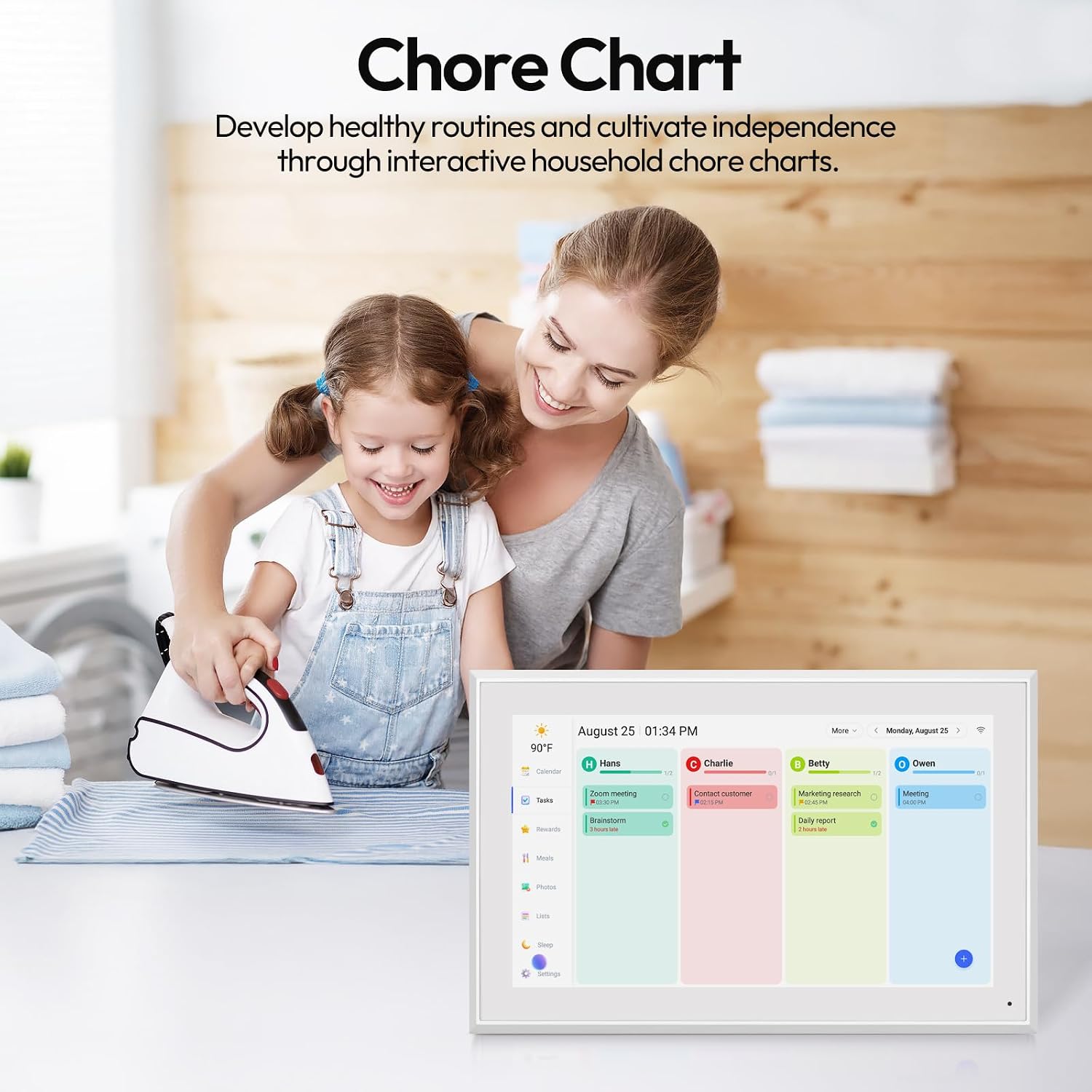 BOCT 15.6'' Digital Calendar Wall - 32GB Memory Touch Screen Chore Chart Smart Calendar, Digital Planner, Auto-Sync, APP Control, Interactive Family Schedules, Gift for Mother