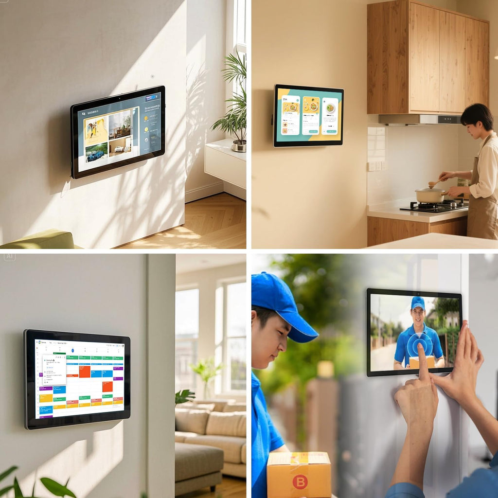 27 inches Touchscreen Digital Calendar & Wall Planners, Smart Whiteboard Calendar for Chore Chart & Work Schedule, Built in Speakers and Camera, Include Wall Mount & Desk Stand