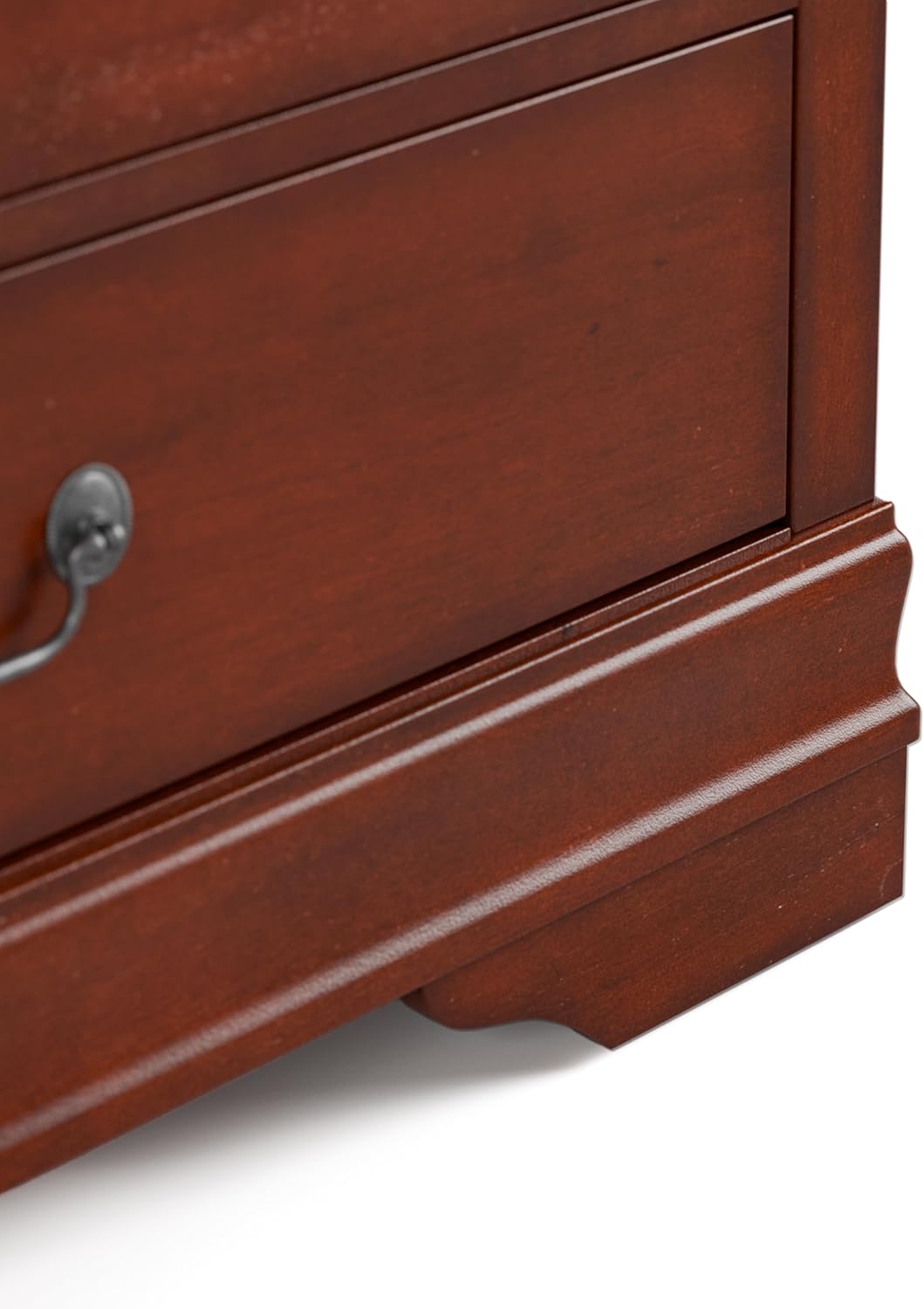 Furniture of America Arabella Traditional Wooden 6 Drawer Dresser with Mirror, Vintage Bedroom Set, Accent Vanity Dressing Table with Antique Nickle Handles for Dressing Room, Walk-in Closet, Cherry
