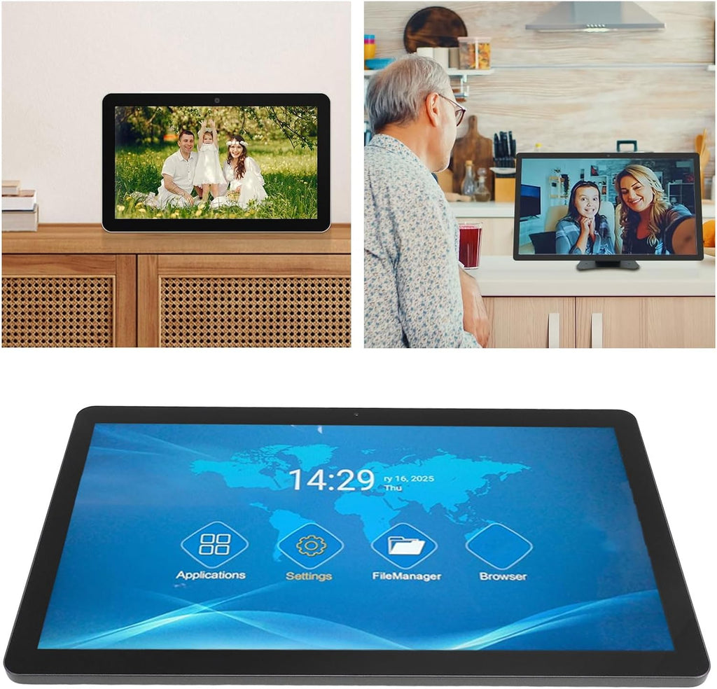 15.6 Inch Digital Calendar, Touch Screen Display, Smart Home Controller, Family Chore Chart, with Aluminum Alloy Stand, Video Call Photo Frame (US Plug)