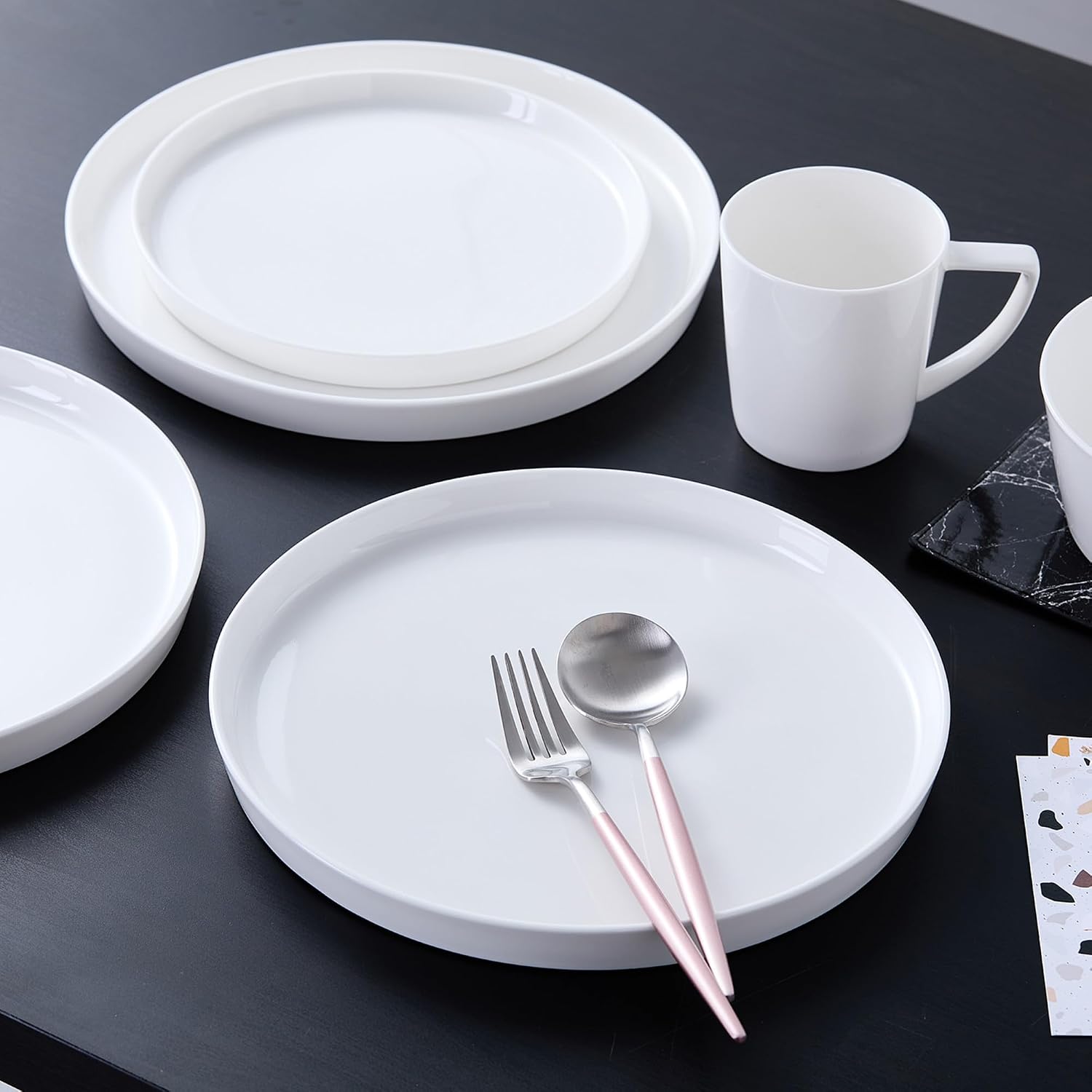 Stone Lain Madeline Formal Bone China Dinnerware Set 32 Piece Service for 8, White