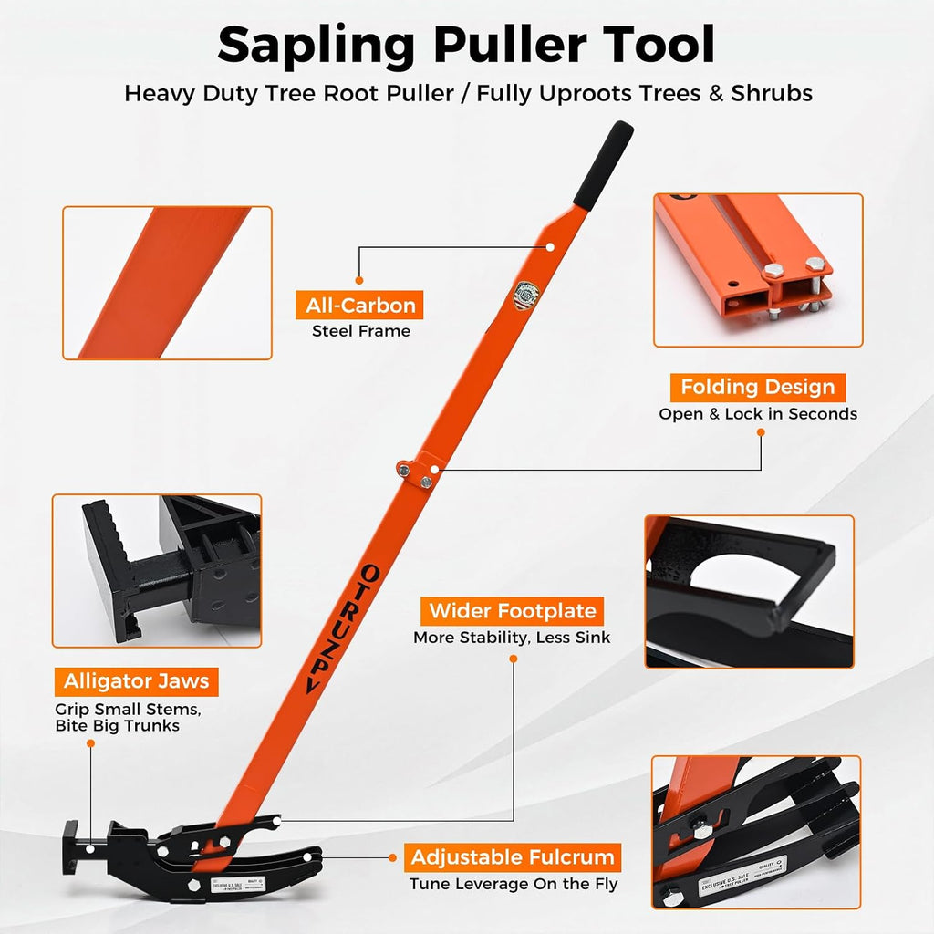 Heavy-Duty Sapling Puller Tool – High-Leverage Tree Puller for Roots 1/4'–2', Effort-Saving Manual Root Remover for Shrubs, Vines & Thorns, Eco-Friendly Weed Removal for Garden, Farm & Landscaping
