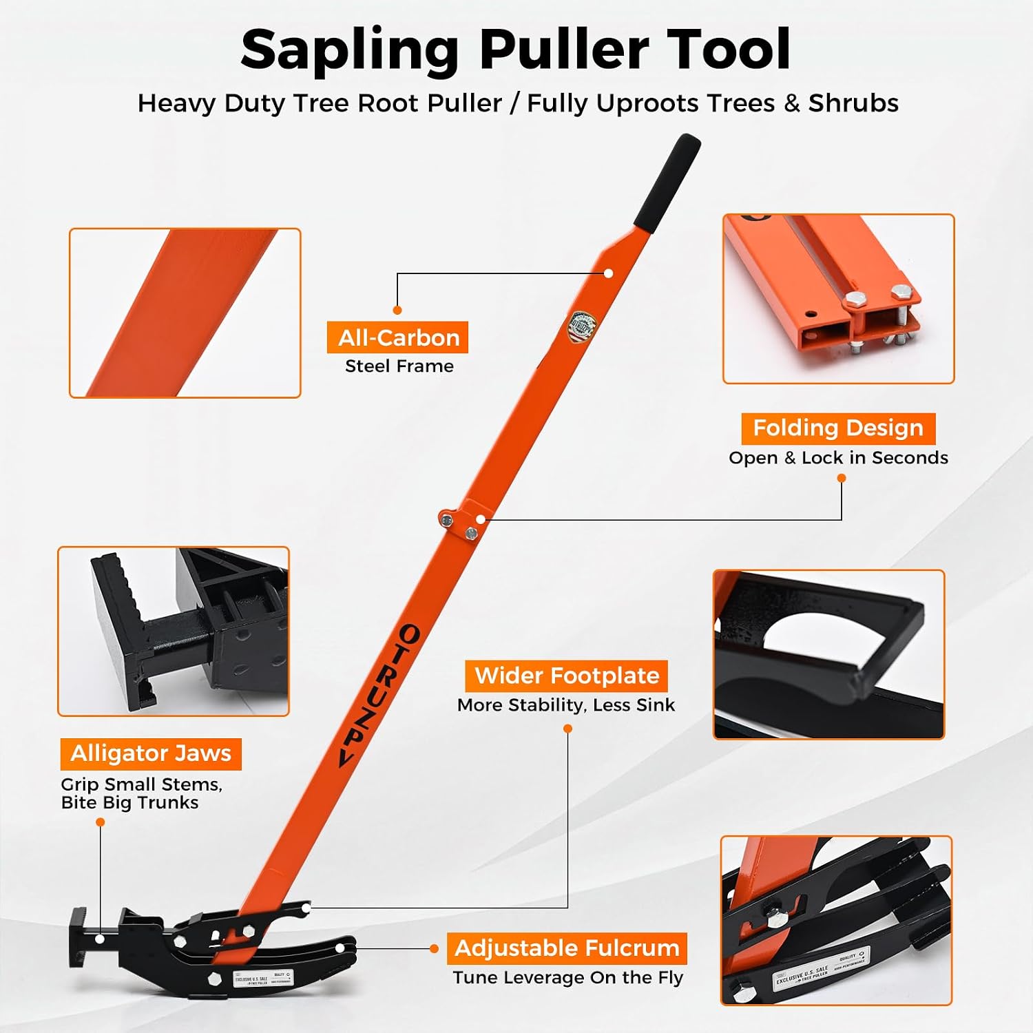 Heavy-Duty Sapling Puller Tool – High-Leverage Tree Puller for Roots 1/4'–2', Effort-Saving Manual Root Remover for Shrubs, Vines & Thorns, Eco-Friendly Weed Removal for Garden, Farm & Landscaping
