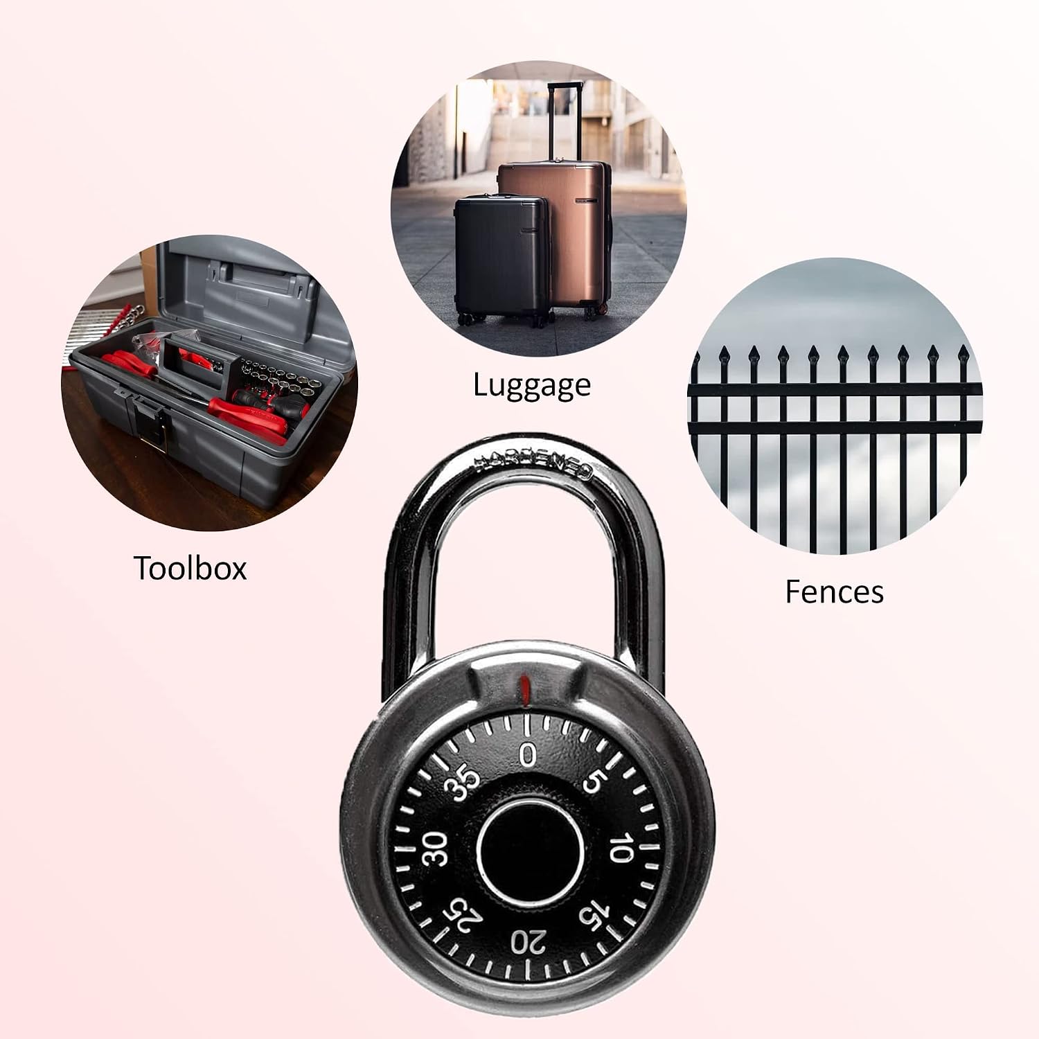 Hardened 50mm Laminated Combination Padlocks Wholesale Bulk Silver 120 Pack