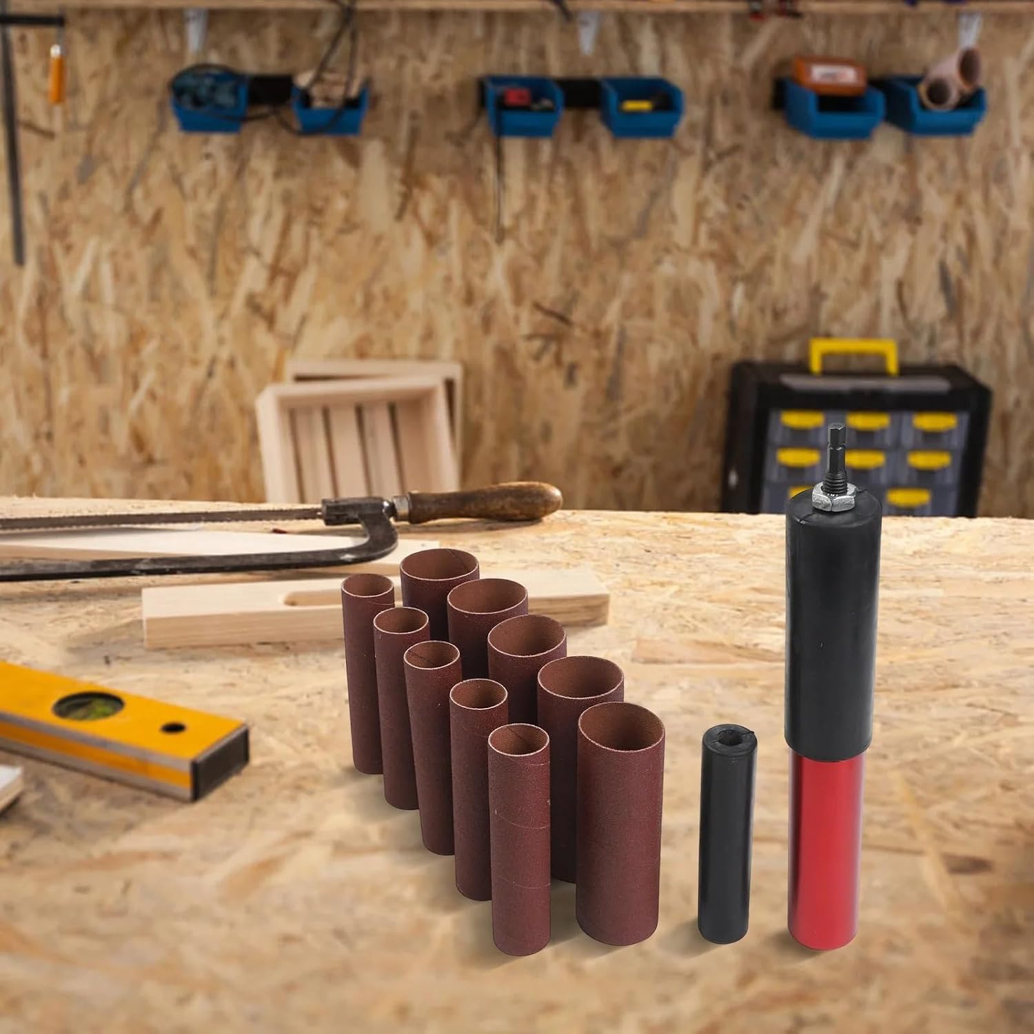 Rubber Sanding Drum Polishing Bit Kit - Sandpaper Wrench Adapter for Drill Spindle Sander - Woodworking Accessories