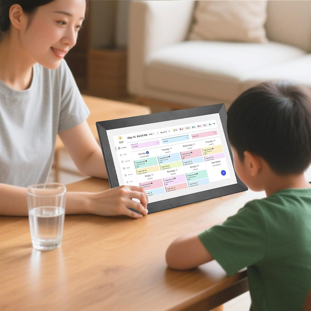 15.6' Digital Calendar Chore Chart, Smart Family Planner, 1080P Full HD Interactive Touchscreen, Digital Calendar Wall & Desk Mountable for Seamless Scheduling (US)