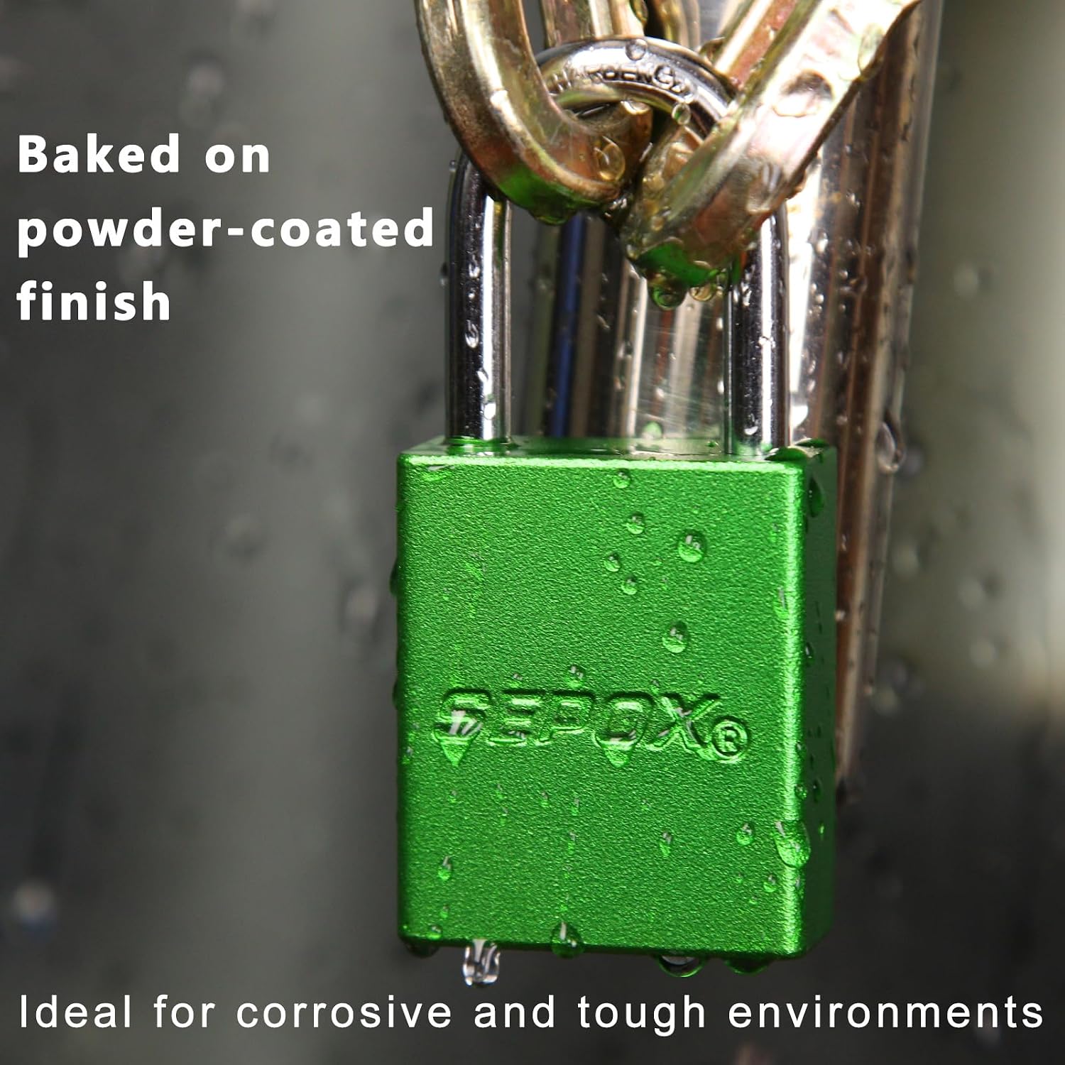 SEPOX® 24-Pack Green Padlocks, Keyed Different | Lightweight spark-proof aluminum, Long Shackle. 72 brass keys. High-security for LOTO, fence, locker, yard & lockout. Green.