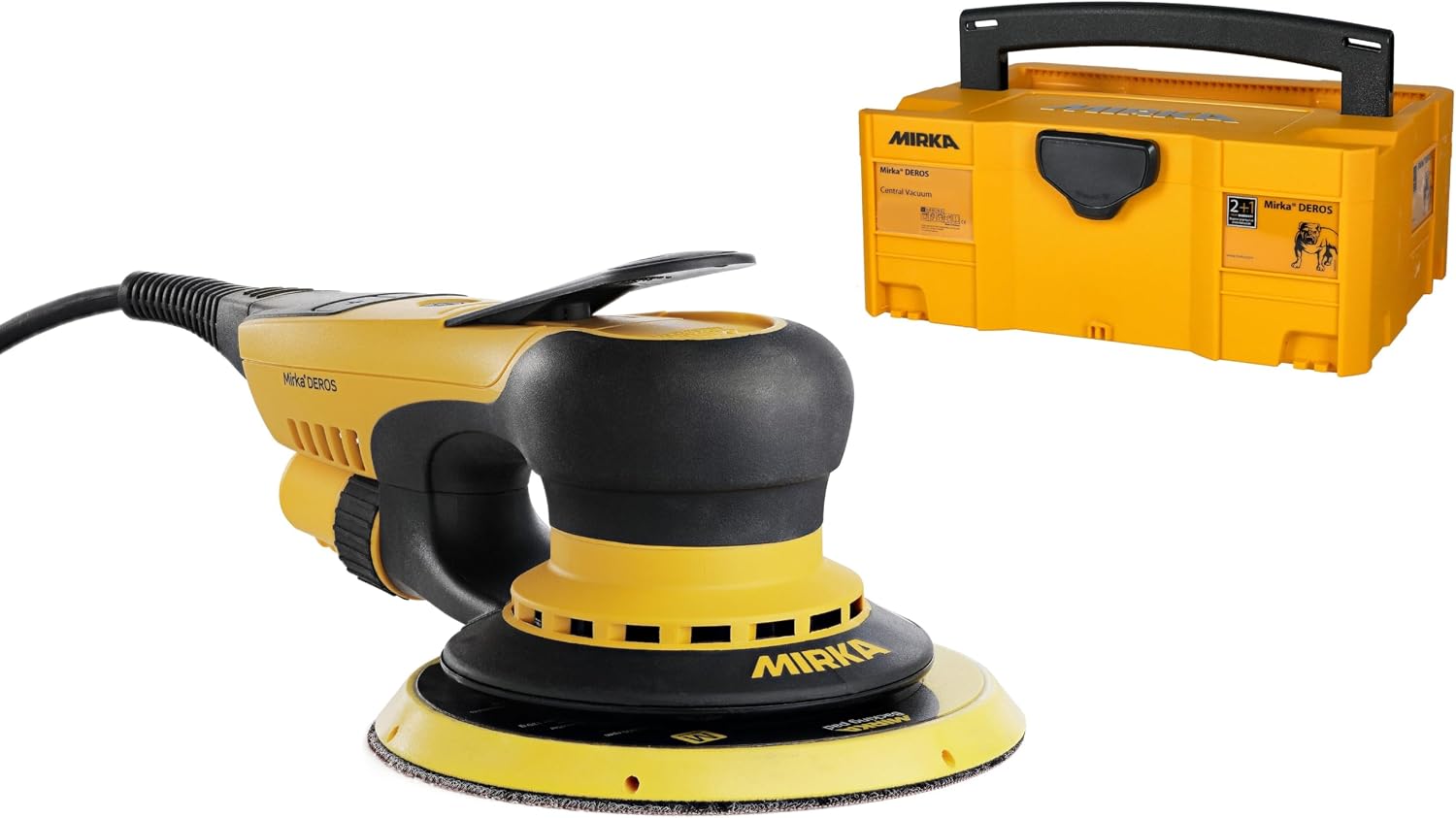 Mirka DEROS 650X CV - 6' Hook & Loop, 5.0mm Random Orbital Sander with Case - 110V Electric Power Tool for Woodworking, Drywall, Automotive Car & Wood Sanding - Professional Dust-Free Sander