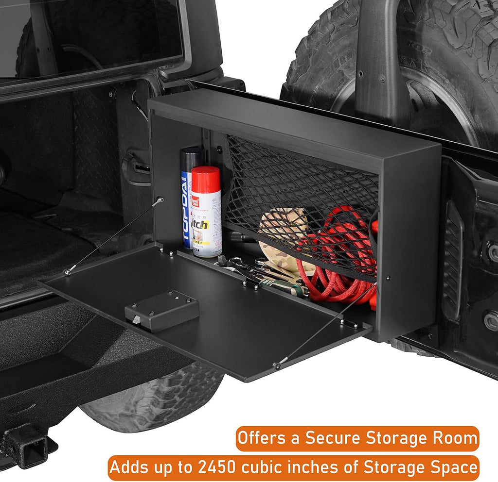 Hooke Road 15-18 JK Tailgate Table Storage Lock Box Security Organizer for 2015 2016 2017 2018 Jeep Wrangler JK & Unlimited 2/4 Doors