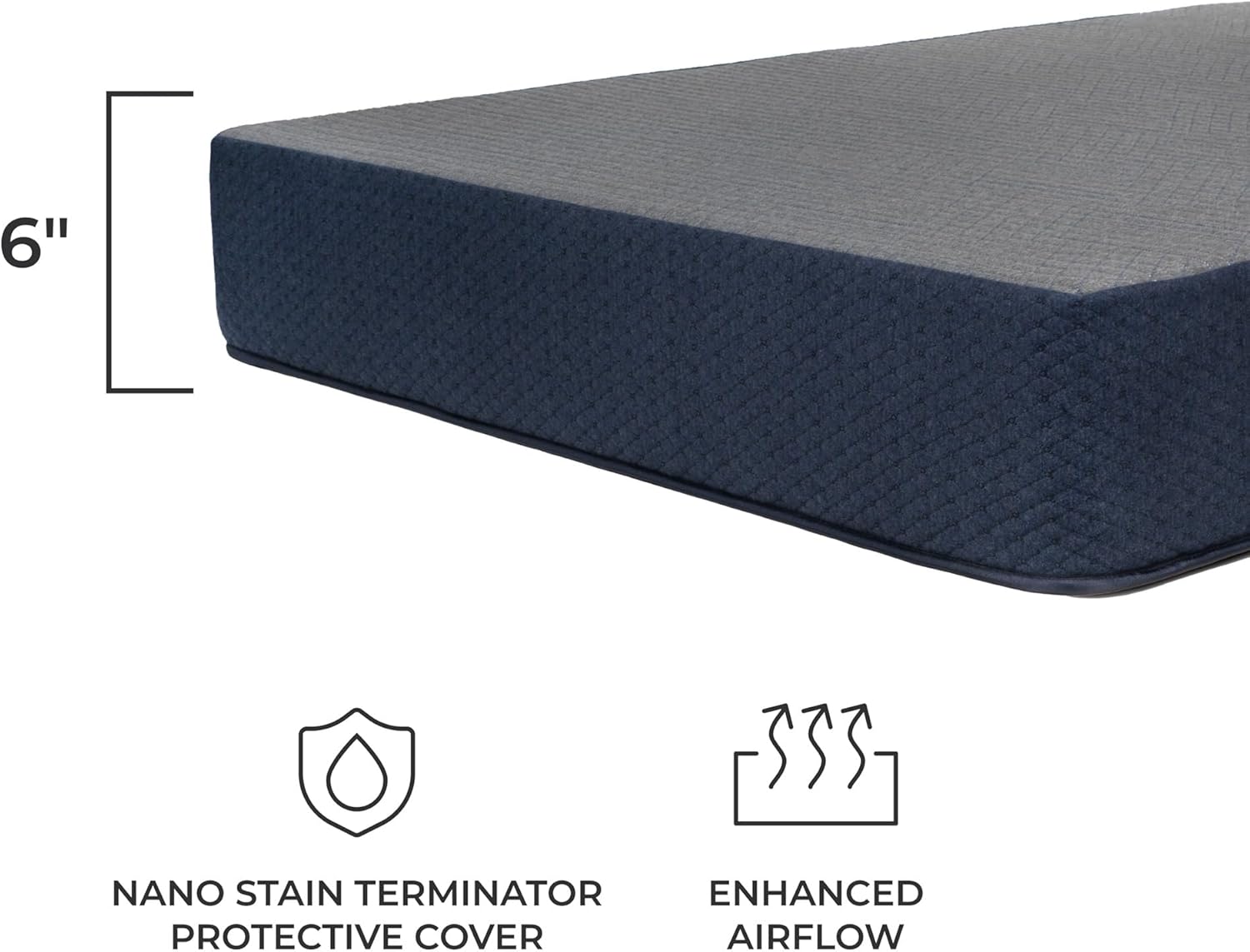 DREAMFOAM Brooklyn Bedding Copperflex Essential 6' Gel Memory Foam Mattress |Olympic Queen 66x80|Made in Arizona