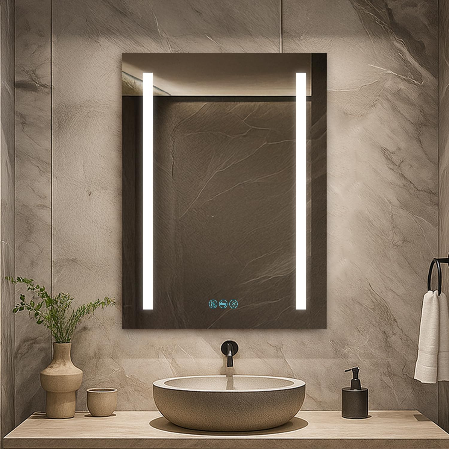 Blossom LED Medicine Cabinet Mirror for Bathroom, 24x32 Inch - Lighted Medicine Cabinet with Mirror - Recessed or Surface Makeup Mirror, Anti-Fog, Adjustable Brightness - P1(M)-24-Right Hinge