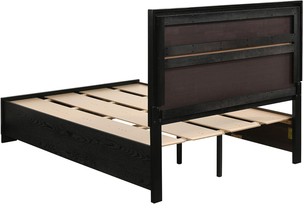 Coaster Home Furnishings Miranda Contemporary Wood Full Size Storage Panel Bed Frame 50-inch Headboard Black 206361F