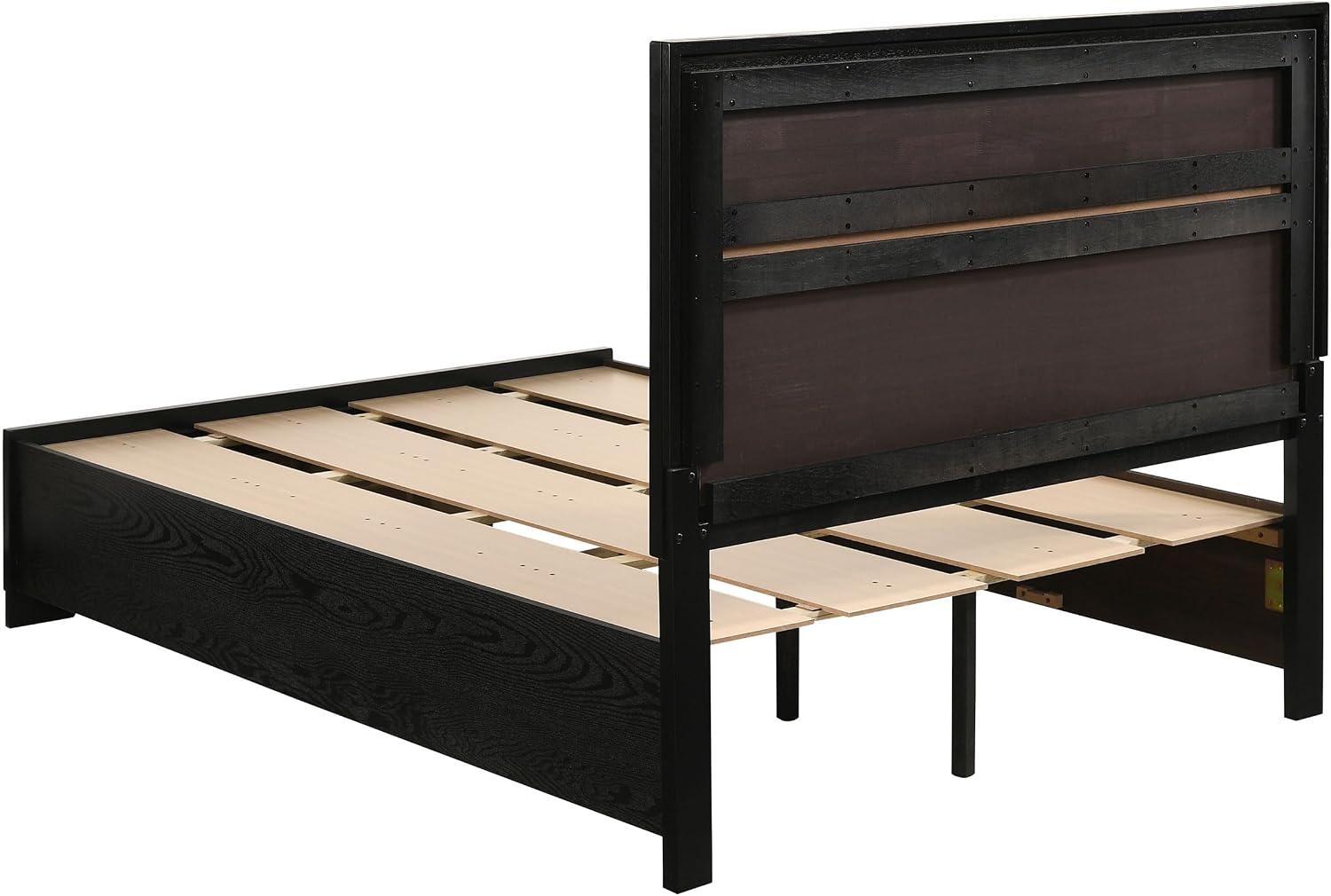 Coaster Home Furnishings Miranda Contemporary Wood Full Size Storage Panel Bed Frame 50-inch Headboard Black 206361F