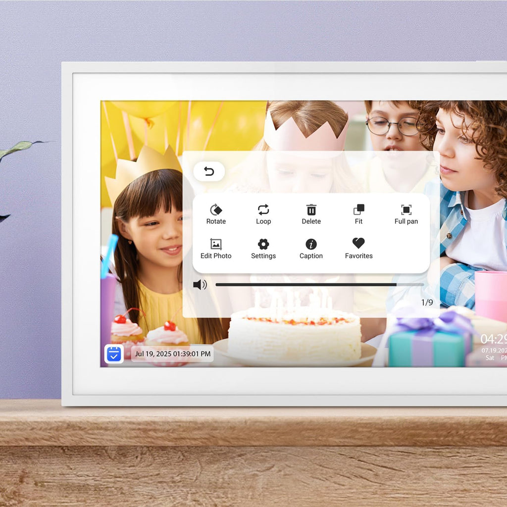Aluratek AWFC15F - 15.6' Smart WiFi Digital Calendar, Photo Frame w/32GB Built-in Memory