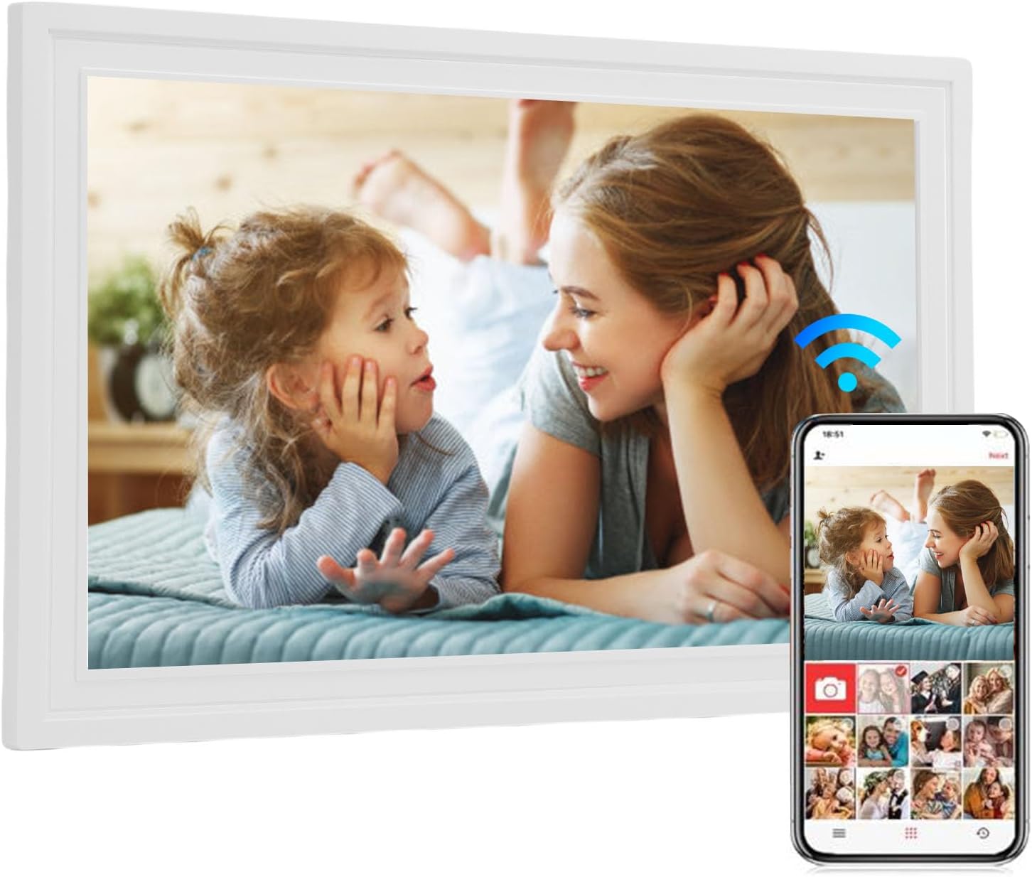 Zunate 15.6 Inch Smart Digital Calendar Chore Chart Planner, HD Interactive Touchscreen Display, Family Schedule Organizer, Cloud Photo Frame, Meal Schedule, Duty (US Plug 100-240V)