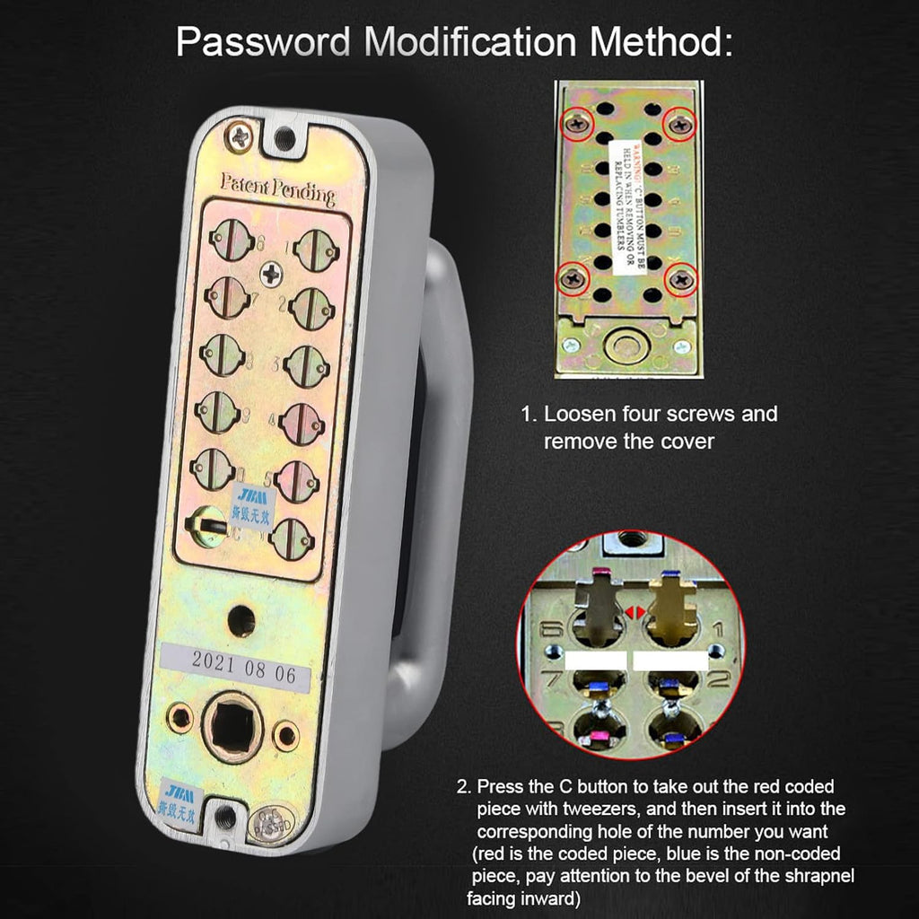 Double Sided Keyless Door Lock with Handle, Double Keypad Door Lock, Mechanical Keypad Door Lock Sunsn Waterproof Digital keyless Gate Locks for Outdoor Fences