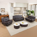 Contemporary Living Room Furniture Set, Vegan Leather Sofa Set for Living Room/House/Bedroom/Office/Apartment (Brown, Sofa;Loveseat;Chair)
