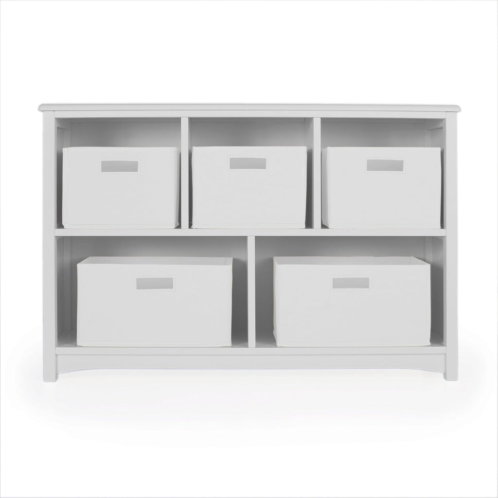 Guidecraft Classic Bookshelf - Gray: Wooden 5-Compartment Storage Shelving Unit for Kids Toys, Books, Paper, TV, and Bins - Children's Playroom Bookcase Furniture