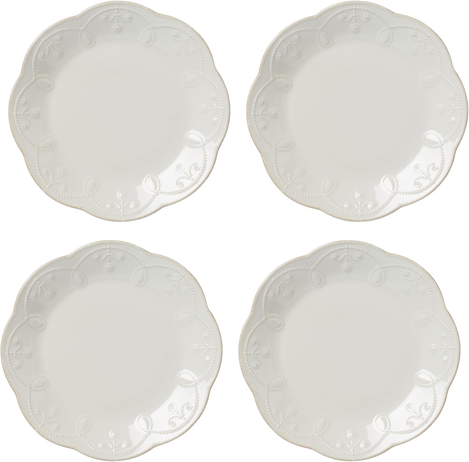 Lenox 890951 French Perle 12-Piece Plate & Bowl Dinnerware Set White