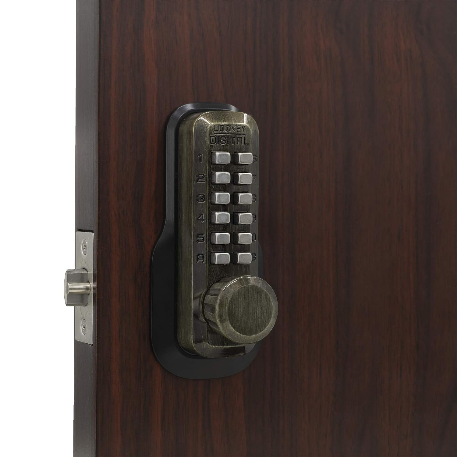 Lockey USA M230AB Mechanical Keyless Deadlocking Latch in Antique Bronze