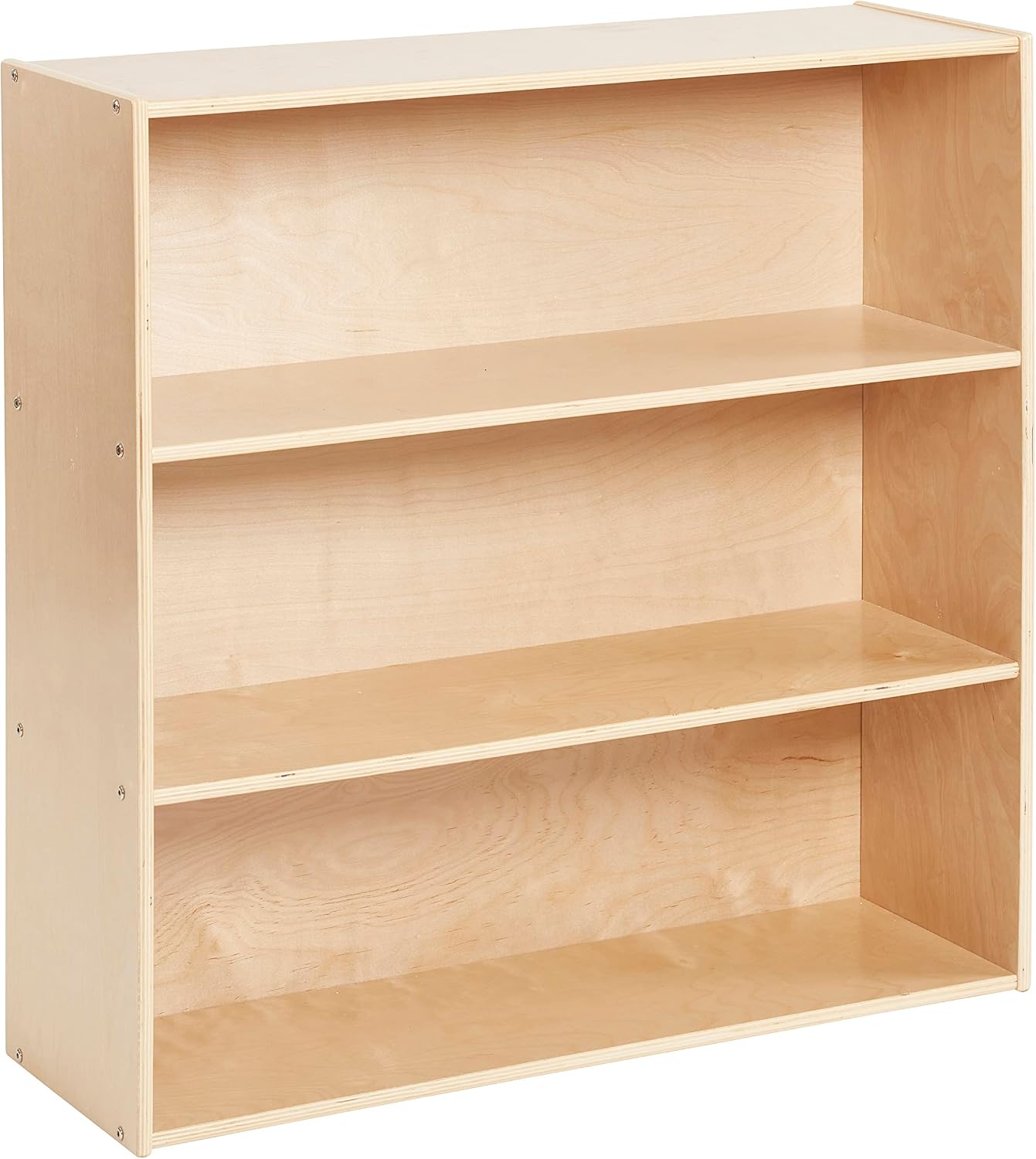 ECR4Kids Birch Streamline 3-Shelf Storage Cabinet, 36in High, Bookcase for Classroom and Playroom, Natural