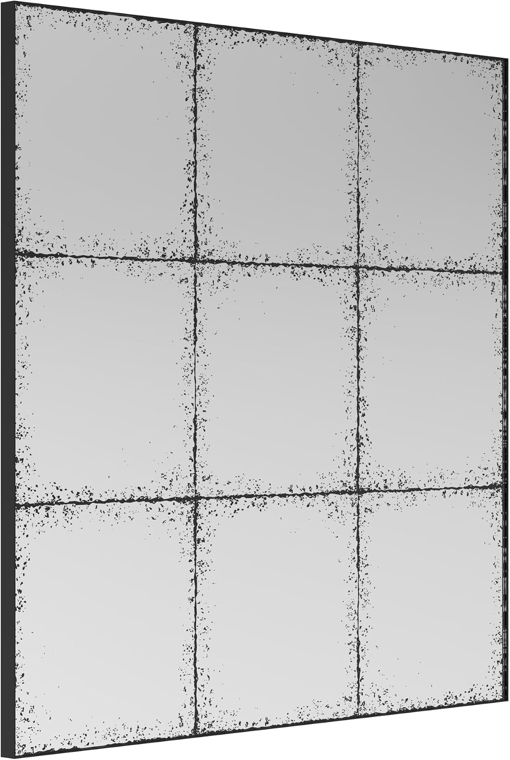 whitebeach Window Pane Black Mirror,Farmhouse Wall Mirror,Mantel Mirror for Fireplace/Entryway/Hallway/Living Room,36'X 36'