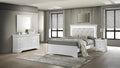 Upholstered 4 Pc Full Bedroom Set with LED Headboard Made with Wood in White